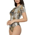thumbnail image 2 of The Xecao Cartoon Bear Women's Crew Neck Body Suit, a short-sleeved bodysuit and basic swimsuit, both comfort and style for dating and daily life, 2 of 9