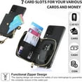thumbnail image 2 of Phone Case for Samsung Galaxy A42 5G Zipper Wallet Cover with Credit Card Holder Slot Shoulder Crossbody Strap Long Lanyard Leather Cell Accessories A 42 G5 42A S42 4G 2021 Women Girls Black, 2 of 7