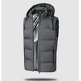 thumbnail image 2 of Timoontee Winter Warm Puffer Vest Coat Casual Comfy Hoodie Vest Sleeveless Zip Up Quilted Vest Winter Padded Gilet Outerwear with Zip Pocket Gray L, 2 of 3