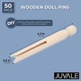 thumbnail image 2 of Juvale Wooden Traditional Clothespins (4.3 x 0.5 in, 50 Pack), 2 of 5