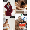 thumbnail image 6 of Robes for Women, LOFIR Full-Length Womens Robes, Soft Fleece V-Neck Bathrobes, Plush Long Bath Robe with Side Pocket, Winter Warm Pajamas Gift for Women(M,Wine Red), 6 of 7
