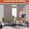 thumbnail image 5 of Curtain Rods 42 to 120 Inch No Drilling for Windows 40-110 Inch, Adjustable Length Heavy Duty Diameter 7/8 inch, Ball Finials, Black, 5 of 6