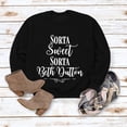 thumbnail image 2 of Sudadera informal de manga larga, cuello redondo, estampado de letras y corte holgado para citas, color negro XXL, 2 of 4