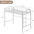 thumbnail image 2 of Loft Bed Twin Size with Ladde and Arched Guardrail, Heavy Duty Metal Loft Bed Frame for Kids and Adults, Sturdy Steel Slats Support, Small Space Saving Design, No Box Spring Needed, White, 2 of 8