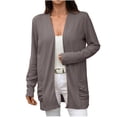 thumbnail image 3 of Casual Cardigans for Women Long Sleeved Solid Color Loose Fitting Cardigan with Pockets for Daily Wear, 3 of 7