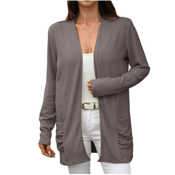 Erwazi Cardigan Sweaters for Women Fall Trendy Open Front Lightweight Cardigans with Pockets