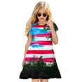 thumbnail image 3 of Little Girl Dresses Fourth Of July Independent Day Star Stripes Prints Short Sleeves Party Princess Dress Flower Girl Dress,Size 3 Years, 3 of 5