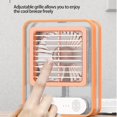 thumbnail image 2 of Escritorio pequeño y silencioso - Ventilador de dormitorio con luz nocturna LED - Ventilador eléctrico silencioso con nebulización de agua que funciona con pilas para el hogar, 2 of 3