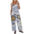 thumbnail image 1 of Birdeem Women Ladies Printed Summer Sleeveless Backless Loose Long Playsuits Rompers Jumpsuit, 1 of 6