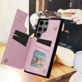 thumbnail image 5 of Allytechgroup for Samsung Galaxy S25 Ultra Case with Card Holder, Stylish Flower with Glitter Bling Rhinestone Stand Shockproof Slim Fit Bumper Wallet Case for Samsung Galaxy S25 Ultra, Rose, 5 of 9