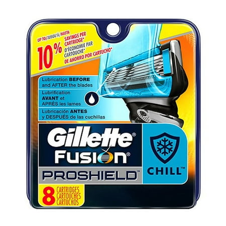Gillette Fusion Pro-shield Chill Razor Cartridges For Smooth Shave, 8 ea