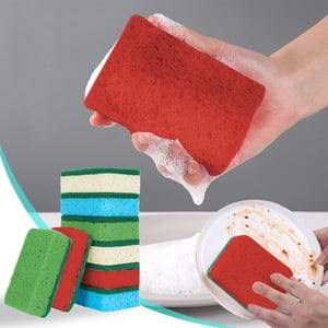 pstuiky Natural Wood Pulp Sponge Double-Sided Scrubber 8-Pack Kitchen Cleaning Sponge Block Dishwashing Tool Kitchen Bathroom Sink Use