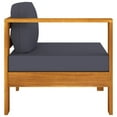 thumbnail image 3 of vidaXL Middle Sofa with 1 Armrest Dark Grey Solid Acacia Wood, 3 of 5