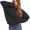 Black, variant on Wenini Women's Fall Winter Fashion Sweater Round Neck Solid Color Long Sleeve Knit Pullover Sweater Top