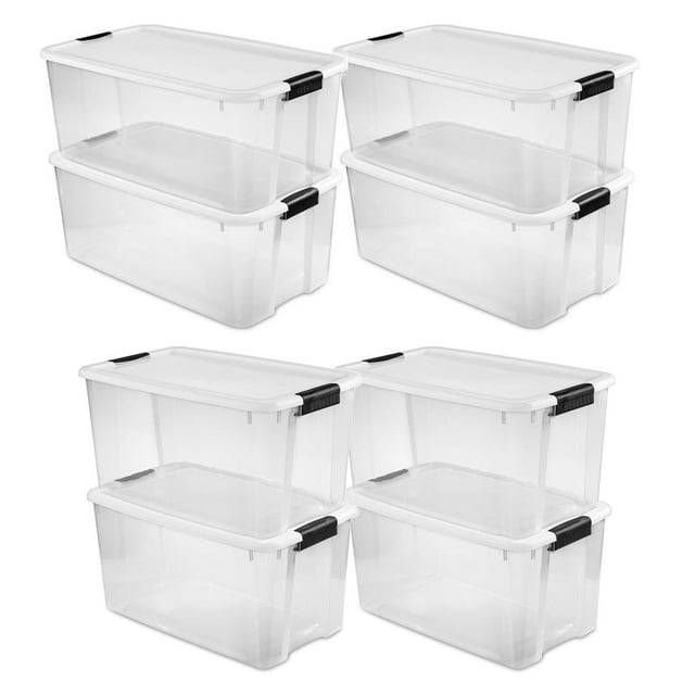 Sterilite Bac de Rangement de 116 Pintes, Lot de 4, et Bac de Rangement de 70 Pintes, Lot de 4