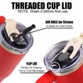 thumbnail image 3 of AQUAPHILE Insulated Tumbler with Leak-proof Lid and Straw, 30 oz Insulated Stainless Steel Coffee Mug with Handle, Travel Coffee Mug，Red, 3 of 7