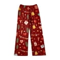 thumbnail image 4 of WTOBBY Women's Festive Christmas Print Pajama Bottoms, Soft and Comfortable Fleece-Lined Sleep Pants with Snowflake and Tree Designs, Casual Home Wear for Winter,Wine 2XL, 4 of 5