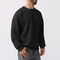 thumbnail image 5 of hopeusnice Men's Solid Color Long Sleeve Crew Neck Sweatshirt Basic Ribbed Knitted Jumper Tops Black XXL, 5 of 6