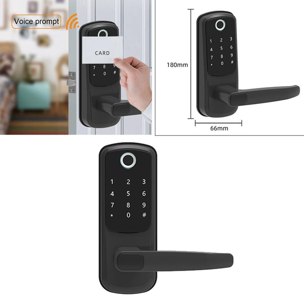 Cerradura inteligente, pantalla táctil, cerradura de puerta de sin llave, aplicación compartida de cerradura de puerta electrónica digital par Negro Macarena bloqueo inteligente de huellas dactilares
