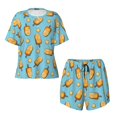 thumbnail image 2 of Yiaed Lemon Ice Cream Print Short Sleeve Pajama Sets for Women Casual Crew Neck 2 Piece Lounge Sets Women's Short-Sleeved Pajama-Small, 2 of 5