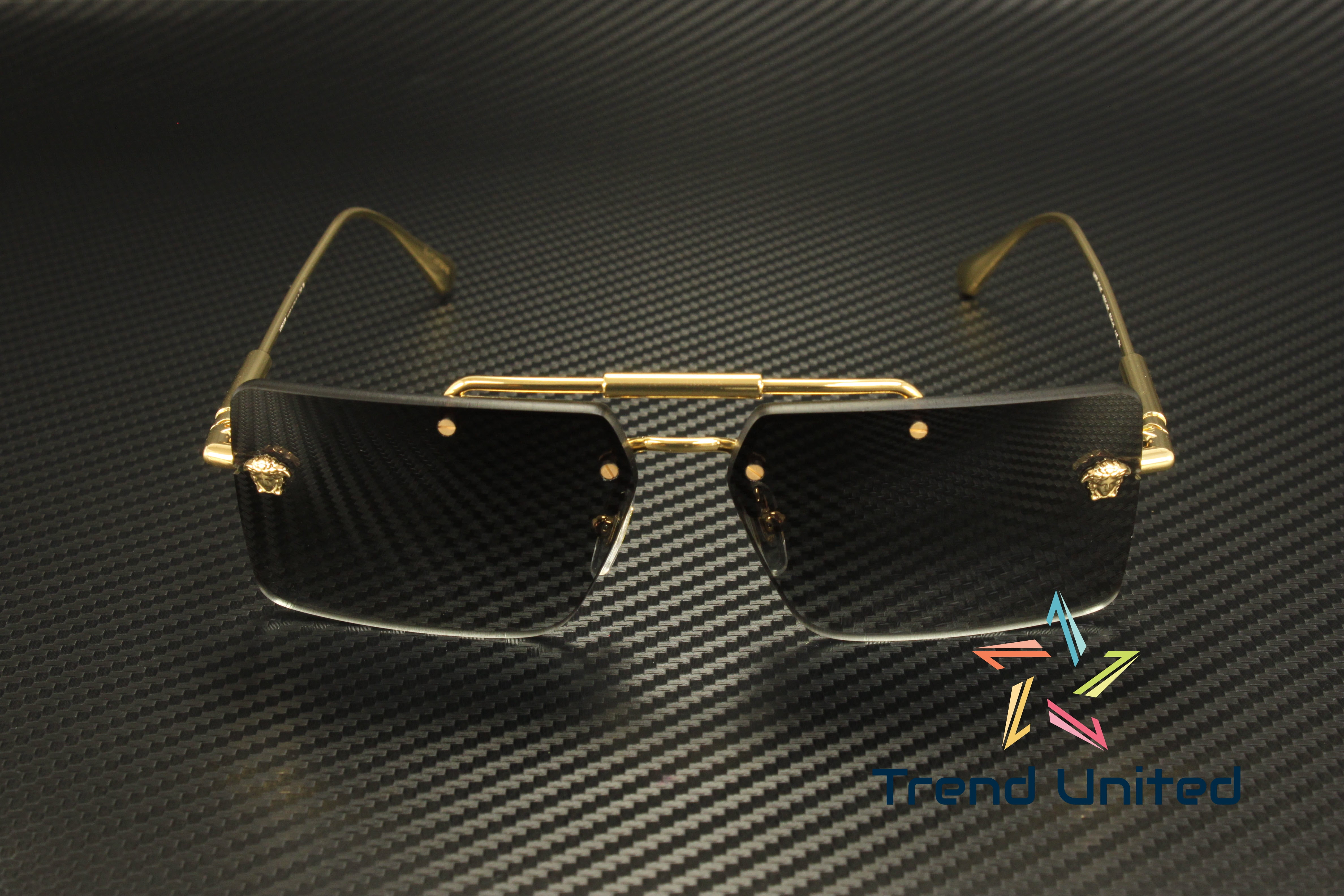 Versace VE 2245 Metal Womens Rimless Sunglasses Gold 60mm Adult