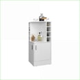 thumbnail image 3 of Modern White Corner Bar Cabinet with Wine Rack, Open Shelves & Hidden Storage | Particle Board | Melamine, 3 of 8