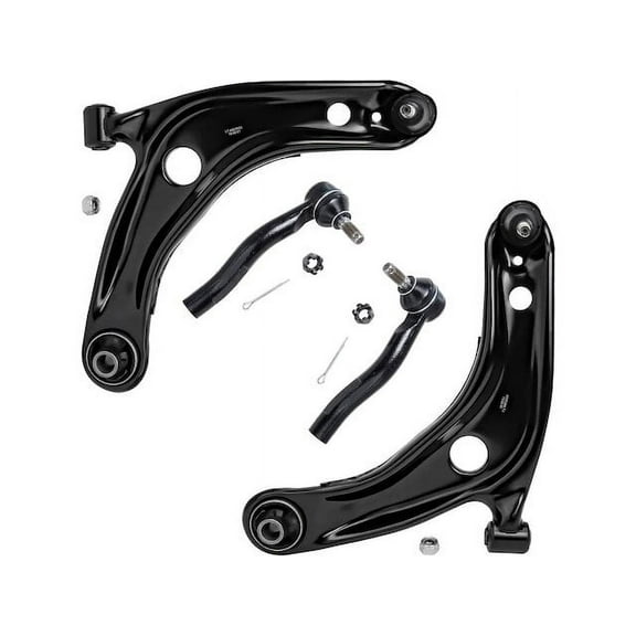 Front Control Arm and Tie Rod End Kit - Compatible with 2007 - 2014 Toyota Yaris 2008 2009 2010 2011 2012 2013