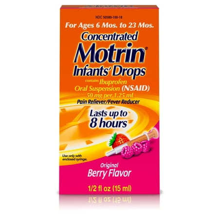 Infants' Motrin Concentrated Drops, Fever Reducer, Ibuprofen, Berry Flavored.5 (Best Fever Reducer For Baby)