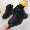 thumbnail image 4 of Boys Girls Waterproof Outdoor Ankle Boots Lace-Up Combat Boots for Kids (Toddler/Little Kid/Big Kid), 4 of 6