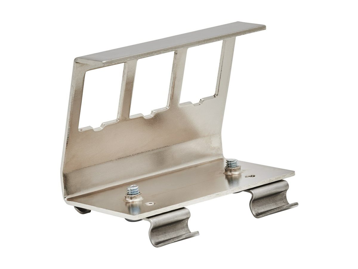 Eaton Tripp Lite Series 3-Port Metal DIN-Rail Mounting Module for Snap-In Keystone Jacks and Couplers Silver TAA