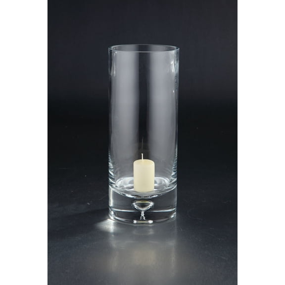 CC Home Furnishings 12" Clear Hand Blown Cylinder Glass Candle Holder