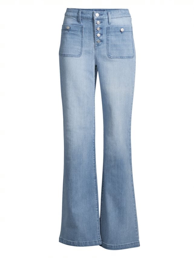 Scoop Women's Button Front Sailor Jeans, Sizes 0-22 - Walmart.com