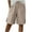 ZA-Khaki-summer shorts, variant on Linen Shorts for Women Drawstring Elastic Waist Bermuda Shorts Solid Baggy Side Split Knee Length Shorts with Pocket Beach Travel