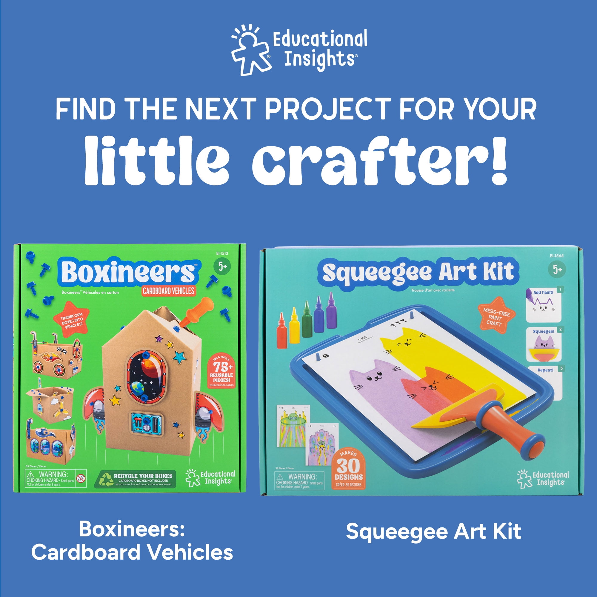 Educational Insights Boxineers Cardboard Animals, Craft Set for Kids Ages 5 and up