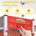thumbnail image 4 of 63.39×30.51×20.27 Inch Antique Style Wheeled Popcorn Machine Cart, 3-Switch Control & Tempered Glass, Stainless Steel Popcorn Popper with Storage Cabinet for Home Theater Party Business Events Red, 4 of 6