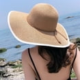 thumbnail image 2 of SikaFu Large Big Wide Brim Hat Women Solid Summer Sun Hat Ladies Packable Floppy Straw Hat Women Beach Cap Female Dome Beach Hat, 2 of 5
