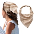 thumbnail image 2 of MSJUHEG Floral Hair Bandanas Lightweight Hair Scarf Soft Hair Scarf Triangle Hair Kerchief Square Handkerchief Elastic Bandana with Ties Boho Head Wrap Hair Scarves Summer Outdoor Z2 G One Size, 2 of 4
