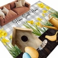 thumbnail image 6 of Spring Area Rug 5x8 Washable Rug Non Slip Country House Eggs Birds Botanical Floral Plaid Large Area Rug Soft Stainresistant Indoor Floor Carpet for Living Room Bedroom Home Office Dining Room, 6 of 8
