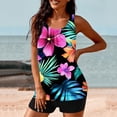 thumbnail image 6 of Brnmxoke Women's Tankini Swimsuits Plus Size - Two Piece Bathing Suits Bikini Swim Tank Top with Graphic Boyshorts Swimwear Set Multicolor,M, 6 of 6