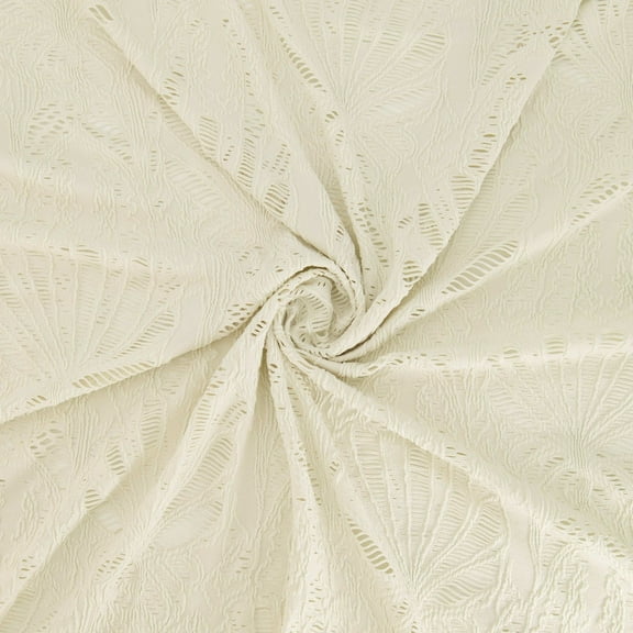 Zelouf Heather Knit Eyelet , Sewing, DIY, Crafts Fabric by the Yard, Ivory, 3 Yard