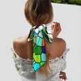 thumbnail image 5 of Cauagu Colorful Tie Dye Stained Glass Pattern Scarf for Women,Neck Scarf Women's Wrap Scarf Head Shawl Long Scarf Accessory Scarf Fall Gift, 5 of 6