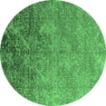 thumbnail image 1 of Ahgly Company Indoor Round Oriental Emerald Green Industrial Area Rugs, 6' Round, 1 of 4