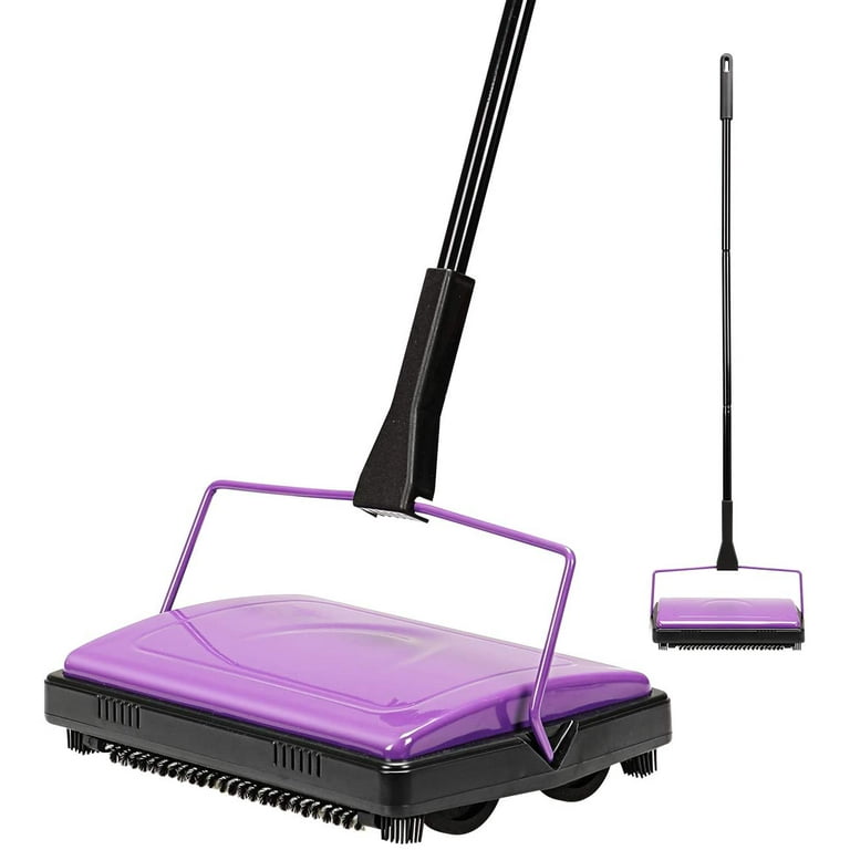 Handheld Carpet Table Sweeper Crumb Fur Brush Cleaner Collector Roller  Desktop Cleaner Purple - With Handle