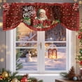 thumbnail image 6 of Merry Christmas Tie Up Valances Curtain, Santa Claus Gift Stars Red Plaid Adjustable Rod Pocket Short Window Treatment Tie Up Curtains Valances for Kitchen Living Room Bathroom 42x18 Inches, 6 of 9