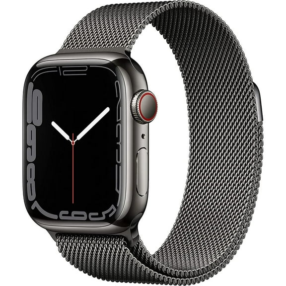 Pre-Owned Apple Watch Series 7 (GPS Cellular, 41mm) Graphite Stainless Steel Case with Graphite Milanese Loop