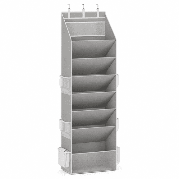Over the Door Shoe Organizer, Hanging Shoe Storage with Deep Pockets ,Ideal for Sneakers, Heels, Boots, Fits 16-24 Pairs of Shoes, Gray