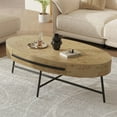 thumbnail image 7 of Emorefun 47.2" Coffee Table with Storage, Oval Center Table for Living Room, Golden Willow, 7 of 7