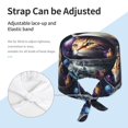thumbnail image 3 of Xecao Astronaut Cat Print Men Women Adjustable Working Cap with Button Unisex Hats Sweatband, 3 of 7