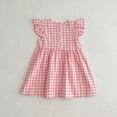 thumbnail image 4 of MEZZALL Children Clothing For Summer Girls Plaid Dress O-Neck With Flared Sleeves Sweet And Adorable Dress Toddler Daily Wear Comfort / 6-7 Years, 4 of 7