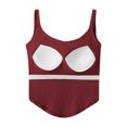 thumbnail image 5 of XUNKUSGA Women Tank Tops with Built In Bra Square Neck Ribbed Basic Cami Shirts Bodycon High-Low Hem Camisole Tops Work Out Summer Outfits S-XL, 5 of 8